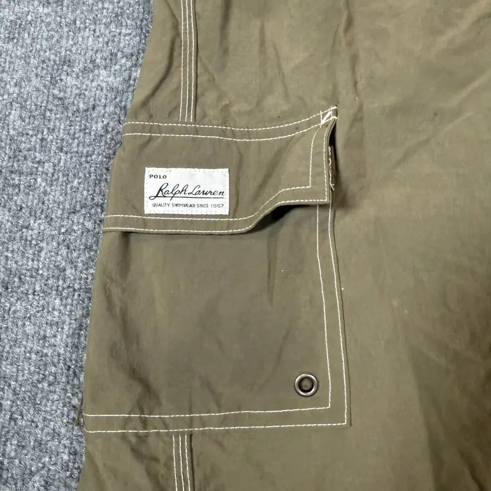 Polo Ralph Lauren Swim Trunks Mens XL Green Shorts Lightweight Surf Pony Y2K Vtg